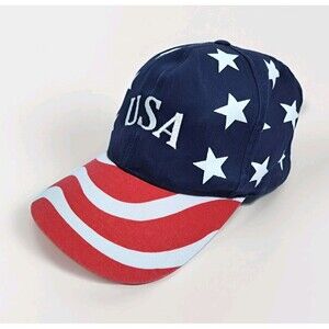 USA Flag Camo 4th July Stars Stripes Patriotic Hat Cap Red White Blue Vintage